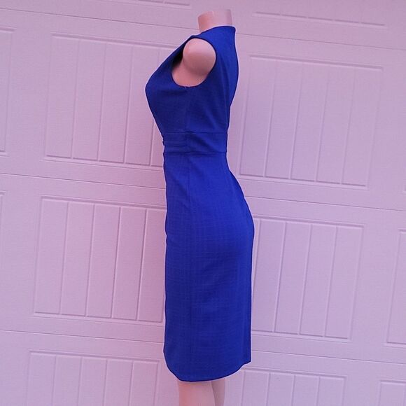 BRAND NEW ENFOCUS STUDIO  ASYMMETRIMINIC NECK SCUBA CREPE SHEATH DRESS - Picture 13 of 13